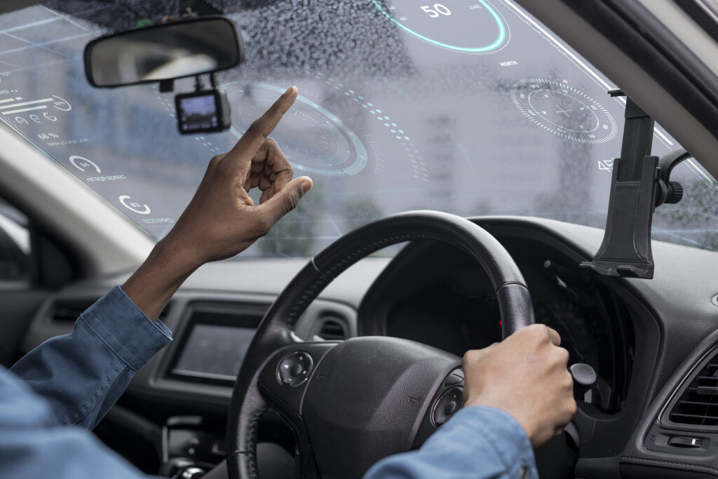 Augmented reality (AR) dashboard on a smart car